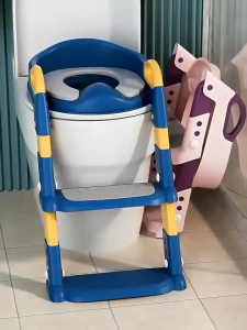 Portable Kids Toilet Seat Baby Bowl Toilet Potty Trainer Seat Backrest Anti-slip Adjustable Step Stool Ladder