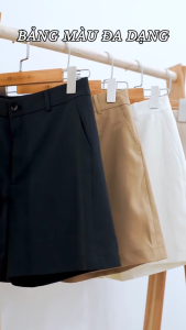 Quần short nữ thời trang Quần Short nữ cạp cao dáng rộng có túi quần đùi vải Tuytsi quần đùi nữ