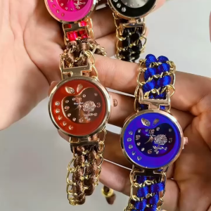 Promo!!!! Jam Tangan Wanita Mewah Terbaru Fashion Korea Desain Motif Buah Tali Nilon Model Serut