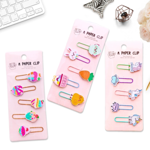 คลิปหนีบกระดาษ คลิปลวด การ์ตูน น่ารัก คั่นหนังสือ แพ็ค5ชิ้น คละลาย ขนาดโดยประมาณ 2x6 cm