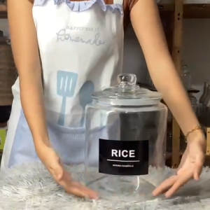 CKS Big Glass Jar with Lid Storage Rice Dispenser 5 kilos Kitchen Canister Jar Rice Jar Rice Storage