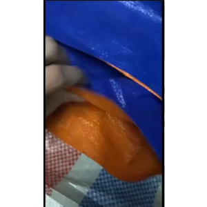 Bạt che nắng che mưa khổ rộng 4m (dài bán theo mét tới) loại bạt sọc bạt 2 da màu xanh cam che bụi che công trình