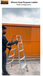 WINNER ALUMINIUM TWO-WAY LADDER 7+7 W2W-07 MULTIPURPOSE LADDER LIPAT/ A-SHAPE 2-WAY TANGGA