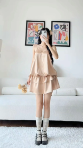 Váy Ngắn Dáng Bí 2 Dây FILILO Vải Lụa Bèo Hai Tầng Soyoung Dress Đầm Thiết Kế Chuẩn Form Cao Cấp