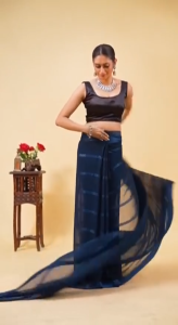 [PRE-ORDER] 1 Min Ready To Wear Saree (Material :Blooming Georget with sequence lining Saree)~ Delivery Lead Time : 10 days
