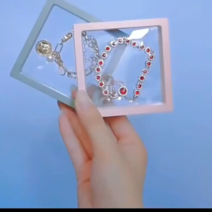Fast market- Kotak Penyimpanan Perhiasan Jewelry Case Transparan Kotak Anting Cincin Kalung Gelang Anti-Oksidasi Tahan Debu Frame 11x11