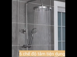 Bát sen cây bát sen tắm đứng 6 chế độ tròn đường kính 23cm bát sen cây chỉnh 6 chế độ nước cao cấp bát sen tắm đứng xoay 360 độ linh hoạt