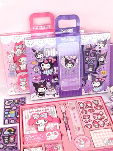 Sanrio Handbook Melody Stationery Set Handbook Gift Box Children Girl Primary School Students Gifts Kuromi Toys Notebook