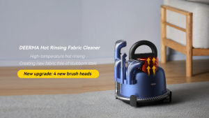 Deerma Multipurpose Hot Water Fabric Cleaner 50°C | Hypoallergenic 5-in-1 Cleaning Solution for Sofas Mattresses & Windows | Strong Suction & Cord Storage | SG 3-Pin | 1000ml Bottle