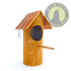 SEMPATI Glodok Bambu Model Rumah Atap Gantung Sarang Telur Burung Parkit Lovebird Tempat Susuh Ternak Breeding Koloni Bertelur Kandang Burung Love Bird Lb Kenari Hamster Sugar Glider