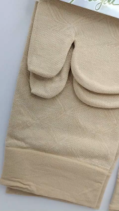 BELI 1 ISI 6 PASANG Kaos Kaki Jempol Pendek Wanita Matakaki Motif Corak Indachi Jempol Warna Krem GROSIR
