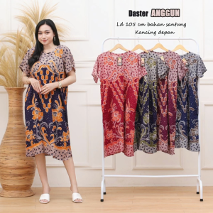 Paket Hemat 5 Pcs Daster Batik Kencana Ungu LD 110 Busui Frienly Kancing depan Rayon Nyaman dipakai BUMIL Dress