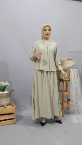 Satu Set Clara Beads Payet Setelan Wanita 2024 Rok Korean Style