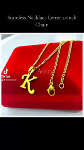 Stainless Steel Gold Letter Necklace: A 20 Inch Casual Wear Essential