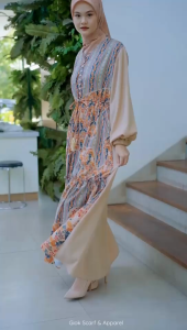 DRESS ZALIKHA BY GIOK BAHAN GABRIEL PRINTING GAMIS PREMIUM BUSUI MURAH CANTIK NYAMAN MODIS