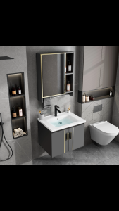 Wastafel kamar mandi aluminium kabinet kamar mandi modern kamar minimalis /kabinet kamar mandi /kabinet wastafel termasuk cermin rak