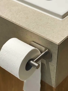 Stainless Steel Toilet Paper Holder Bathroom Self-adhesive Towel Rack Wall Mount Tissue Towel Hanger Roll Paper Storage Hanger Kitchen Bedroom Toilet Paper Shelf