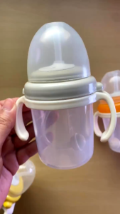 BPA Free - Baby Training Cup Straw Duckbill Type With Handle Ideal For 6 Months Up Drinking Training Cup Straw Plastic 150ml