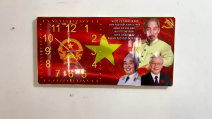 Tranh Đồng Hồ treo tường tưởng nhớ Bác Hồ Bác Giáp Bác Trọng những vị lãnh tụ Vĩ Đại Kính Yêu