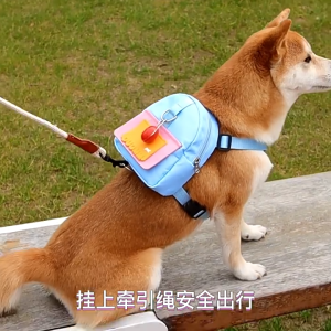2in1 Tas Harness Anjing dan Kucing Pet Harness Leash Pocket - Tali Tuntun Kucing Tas Ransel Harness