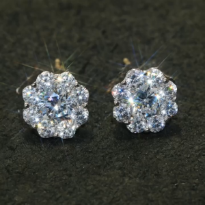 Bông tai bạc Ý 925 Huệ Ngân - Vòng tròn cá tính RYE141040