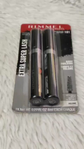 Rimmel Extra Super Lash Masacara Plumping Lengthening Thickening101 Black Black 8mL Each (Value Pack)