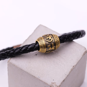 Chow Sang Sang 周生生 XL Charme Noir 999 Gold Om Mani Padme Hum Charm 94395C (Bracelet Not Included)