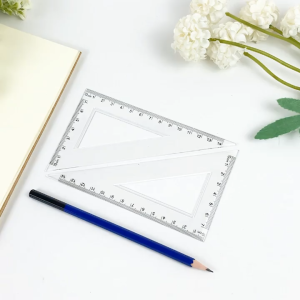 SAMOYED RL-F Penggaris / Mistar Segitiga Transparan / Bening / Transparent / Clear Triangle / Triangular Ruler