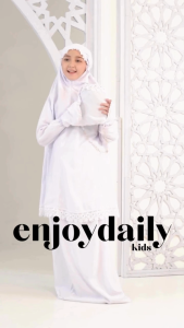 ENJOYDAILY - Mukena Anak Umroh Berlengan Mukenah Tangan Potongan Atas Bawah Anak Usia 7-13 Tahun Katun Premium Terbaru 2024 Katun