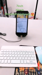 Popcorn 7 Inches Wireless 3.0 Bluetooth Keyboard Travel Portable Ultra thin Keyboard