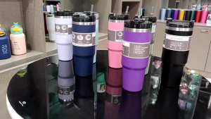 890ML Double Stainless Steel Coffee Thermos Mug Silicone Portable Straw Bottle Car Vacuum Flask Travel Insulated Cup保温杯