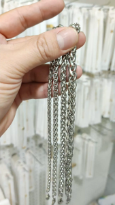 Vòng tay dây xích nam không gỉ mắt xích kiểu xoắn thời trang chất liệu titan cao cấp không đen hjhjshoptrangsuc