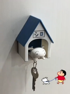 White Dog Kennel Nest House Keychain Hanging Rack Key Holder Pendant Anti-lost Doll Decoration