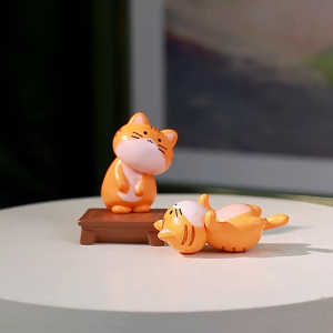 8PCS Mini Resin Cat Cute Animal Figurines Miniature For Cake Topper Micro Landscape Dollhouse Garden DIY