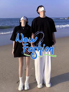 2024 New Fashion Couple Korean Version of Short-sleeved Couple Shirt Student 1pcs