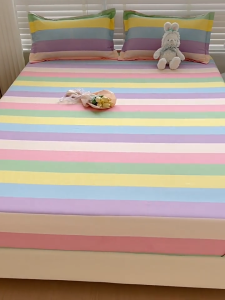 3in1Bedsheet single / Double/queen /king size full A fitted sheet and 2PC pillow case set Dust-proof bed protection