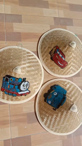 Caping kecil untuk anak lukis motif kartun tayo free custom / topi caping lukis