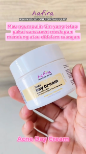 Acne Day Cream by Hafira Skincare. Day Cream dengan Sunscreen Agent merawat wajah berjerawat. ORI