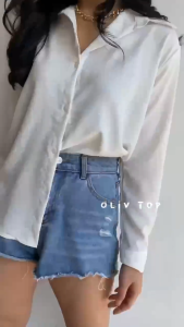 Kemeja Wanita Shakila Twil Motif Polos Korean Style