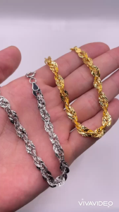 Lắc tay titan Vòng tay xoắn lá 6 li màu vàng hoặc trắng chất liệu titan không phai không rỉ sét trangsucmoiluatuoi.RIN