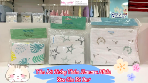 Set 2 Tấm Lót Chống Thấm Mamaru Nhiều Kích Thước Cho Bé 0M+