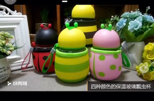 Bình Ủ Cháo Giữ Nhiệt Thủy Tinh Có Vải Bọc Đáng Yêu - Bình Ủ Cháo Ủ Sữa Cho Bé Hình Hoa Quả Đáng Yêu