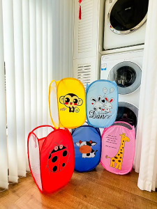 Tempat Cucian Pakaian / Tempat Keranjang Mainan Anak Bisa Lipat Serbaguna Motif Karakter / Laundry Bag