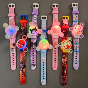 Jam tangan anak spinner berputar lampu nyala