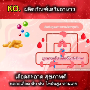 เคโอ KO ชุด 2 กล่อง อาหารเสริมบำรุงเลือด บ้านหมุน วูบบ่อย มึนหัว เลือดหนืด ความดัน ไขมันในเลือดสูง ของแท้มีคิวอาร์โค๊ต