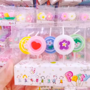 Nến Sinh Nhật Pastel Happy Birthday Trang Trí Bánh Kem Hình Trái Tim Bông Hoa Trái Tim Dễ Thương - MBBDecor