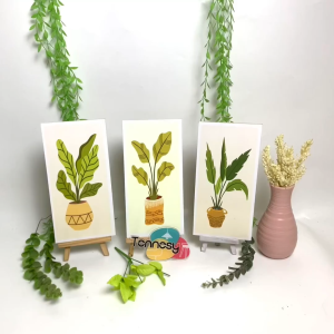 TENNESY HIASAN DINDING TANAMAN POT DAUN WALL DECOR 15x30CM PAJANGAN KAYU POSTER DEKORASI DINDING KAMAR TIDUR RUMAH