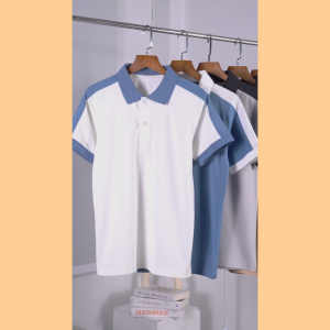 Áo thun polo nam phối cầu vai chất vải cá sấu co giản Everest phối màu mới 2024