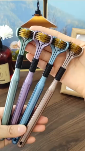 Triple Cleaning Three Face Toothbrush Soft Bristle Three Sided Toothbrush Comprehensive Tooth & Interdental Cleaning