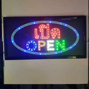 LED สำเร็จรูป : เปิด OPEN ป้ายไฟร้าน ข้อความ ป้ายไฟอักษร ตัวอักษร ตกแต่งหน้าร้าน ประดับร้านสวยงาม